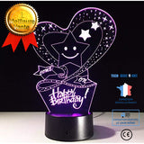 TD® Lampe optique poser décoratif tactile couleur illusion optique - modèle anniversaire - faible consommation câble USB 3 piles AAA