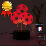 TD® 3D Lampe Illusion Optique Led Veilleuse 3D Led Night Night Balloon Football Football Lampada Led 7 Coloré Dégradé Tactile Crea@M