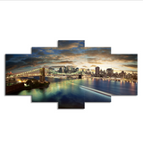 TD® 5 Pièces Abstrait Décoratif Mur Modulaire Photos Toile Art Set Ville Paysage MC14692