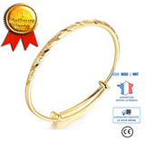 TD® Bracelet Femme Plaqué Or 18 Carats Bracelet de Charme Zirconium Rond Bijoux Cadeau pour Femme Jonc Raffiné  Bonne Qualité