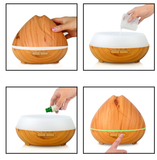 TD® Diffuseur d'arômes Silencieux Grain de bois Diffuseur d'arômes Humidificateur 400ML Diffuseur à ultrasons Diffuseur d'arômes Gra