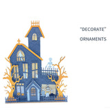 TD® Décoration d'Halloween en bois ornements artisanat bureau à domicile bureau hanté maison elfe lumière LED éclairage stéréo