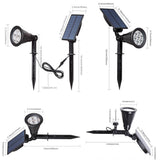 TD® Projecteur  lumière blanche extérieure solaire de jardin de la pelouse au sol Spot mural lumineuse énergie éclairage obscurité