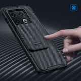 TD® Convient pour OnePlus 10Pro étui de téléphone portable lentille glisser noir miroir couverture arrière housse de protection