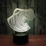 TD® Décoratif USB Surf 7 Couleurs Télécommande Illusion Optique Veilleuse 3D Visualisation Table Bureau Lampes 3D Glow LED LTS264914