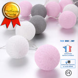 TD® Guirlande lumineuse LED - 20 boules de coton