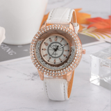 TD®  La montre de Madame BraceletMontre Quartz EtanchePersonnalitécuirNoël  Un cadeau pour madame Couleur: blanche