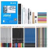 Ensemble de crayons 74 pièces de crayons de couleur métallisés huileux solubles dans l'esquisse, fournitures d'art profession