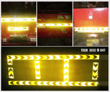 TD® Bande reflechissante autocollante noir et jaune vélo camion moto véhicule roue ruban adhésif réflecteur sécurité avertissement