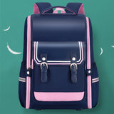 TD® Cartable imperméable à l'eau pour enfants étudiants garçons et filles couleur unie poche pour ordinateur intégrée en nylon