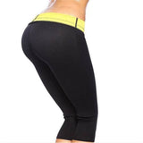 TD® Leggings de sport en sueur noir néoprène et jaune revers multicouche Sauna confort Fitness sport Yoga musculation pantalon