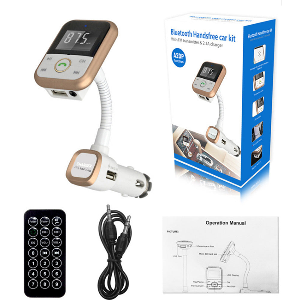 TD® Transmetteur Bluetooth Voiture Multifonction Chargeur USB Appel Téléphonique Kit mains libres Adapatateur Iphone Android FM