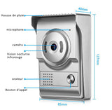 TD® Sonnette Kit caméra, 7 pouces couleur vidéo HD Sonnette Villa Intercom vision nocturne étanche intelligente Sonnette vidéo Inter