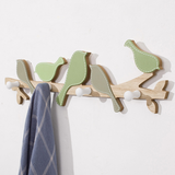 Cintre  dessin animé nordique mural porte-manteau porte-clés sans poinçon ménage vert oiseau rangée crochet chambre crochet m