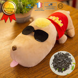 TD® Chien en peluche fantaisie teddy pack de charbon de bois pour voiture maison marron dessin animé pendante lunettes de soleil