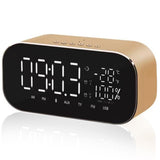 TD® Double Président Miroir Haut-parleur Bluetooth FM Support Horloge @co5351