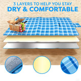 TD® Tapis de pique-nique en film d'aluminium imperméable portable en daim extérieur tapis sol épaissi de camping résistant à l'humid