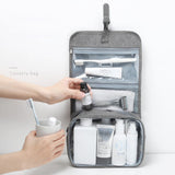 TD® Sac de lavage de voyage d'affaires sac cosmétique portable pliable sac de rangement multifonctionnel pour hommes et femmes gris