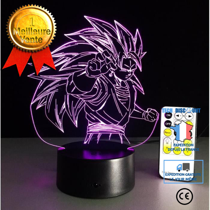 TD® Lampe optique poser décoratif tactile 7 couleurs illusion optique modèle dragon ball - faible consommation câble USB 3 piles AAA