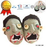 TD® Paire de pantoufles peluche zombie voraces chaussons jeu halloween soirée déguisements chaussure dessin animé têtes horreur