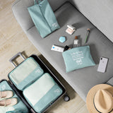 TD® 6 pièces sac de rangement valise vêtements finition sac couleur unie vêtements emballage sac portable turquoise voyage d'affaire
