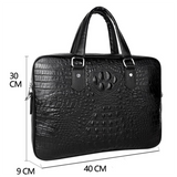 Sacs à main Sacs pour hommes en cuir véritable Couche supérieure en cuir de vachette à motif crocodile Sacs à main pour homme