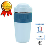 TD® Tasse à café Fiole à vide à main Fiole à vide à double boisson acier inoxydable Tasse à eau créative à la mode Tasse à paille si
