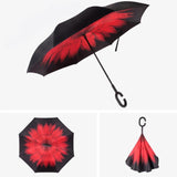 TD® Poignée droite parasol en forme de C parasol protection UV parapluie extérieur parasol parapluie double couche parapluie inversé