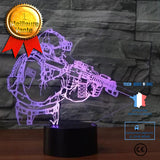 TD® Lampe optique poser décoratif tactile 7 couleurs illusion optique - modèle soldat - faible consommation câble USB ou 3 piles AAA