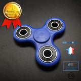 TD® Fidget Spinner Toy / Hand Spinner/ Tri-Spinner avec Perles Céramique/ Jouet Anti stress et  Anxiété. Bleu