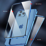 TD® Étui de téléphone portable en verre magnétique double face pour étui de téléphone portable magnétique automatique iPhone12Promax