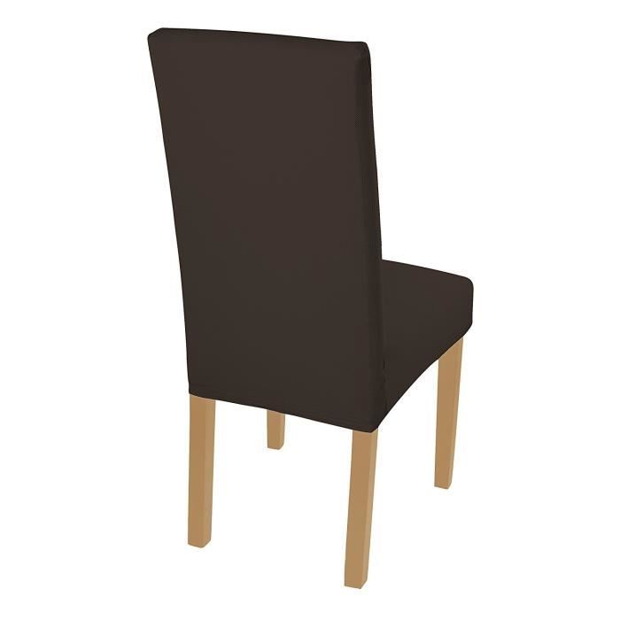 TD® Lot de 6 housses de chaises Élasthanne/ design moderne et élégant pour la décoration intérieure et extérieure, brun intemporel