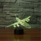 TD® Nouvel avion 3D veilleuse télécommande tactile colorée LED lumière visuelle lampe de table cadeau créatif