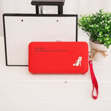 TD® Portefeuille Long en Cuir PU Rouge pour Femme Porte-Monnaie en Cuir Porte-Cartes Détails Chaussure à Talon /Fleurs Dorées/ Anse