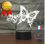 TD® Décoratif USB Papillon 7 Couleurs Télécommande Illusion Optique Veilleuse 3D Visualisation Tableau Bureau Lampes 3D Glow LED ☼72