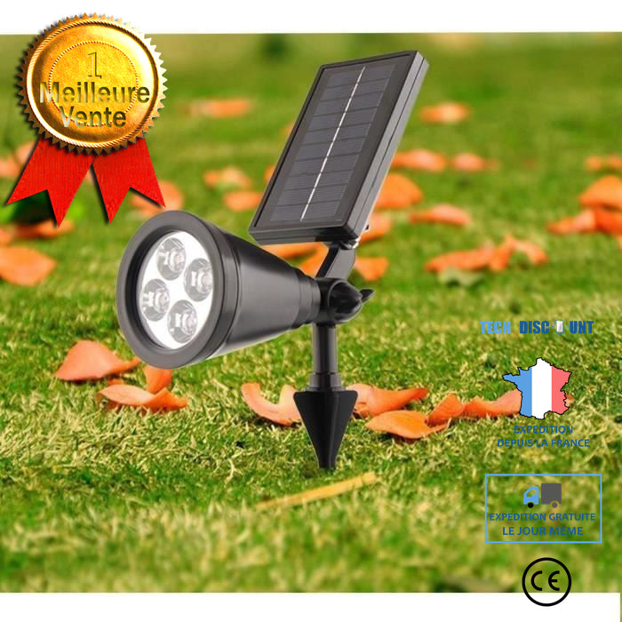 TD® Lot 3 Lampe Solaire Etanche 4 LED Sans Fil Fonctionnant à l'Energi –