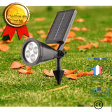 TD® Lot 3 Lampe Solaire Etanche 4 LED Sans Fil Fonctionnant à l'Energie solaire Lumière d'extérieur solaire pour Jardin,Cour,Terrass