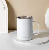 TD® Tasse à café Tasse de bureau Isolation en acier inoxydable Poignée sous vide Tasse à café Tasse à eau avec poignée Tasse eau bla