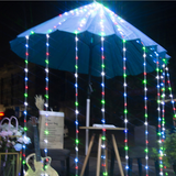 TD® 3 x 3m Cascade de météore étanche guirlande lumineuse LED cascade guirlande lumineuse rideaux mariage fond lumières - Blanc