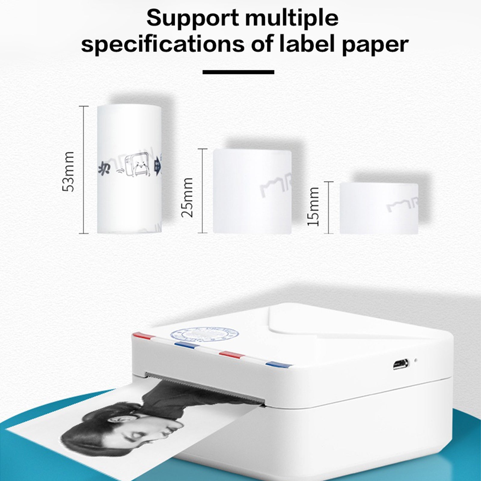 Phomemo Papier d'imprimante Transparent 53 mm Compatible avec les