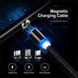 TD® Câble magnétique USB avec ports embouts détachables ( Android / iOS / TYPE-C ) Synchronisation Données Connexion Rapide Téléphon