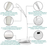 TD® Lampe de bureau LED rechargeable Lampe de bureau de chevet à gradation tactile pliante