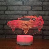 TD® Lampe optique poser décoratif tactile 7 couleurs illusion optique - modèle voiture - faible consommation câble USB ou 3 piles AA