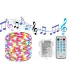 TD® Guirlande lumineuse LED à piles 10 mètres Eclairage multicolore 100 LEDs avec 8 modes télécommandé pour Jardin Noël Mariage Soir