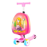 TD® Valise de chariot de scooter pour enfants valise de roue universelle réglable en hauteur valise de dessin animé de 16 pouces
