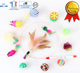 TD® ensemble de jouets pour chats animaux interactifs pas cher a plumes souris canne a peche balle lot chenille set pack 12 Pieces