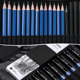Ensemble d'outils de peinture, fournitures d'art, 40 pièces d'ensemble de peinture, ensemble de croquis,trousse à crayons,pap