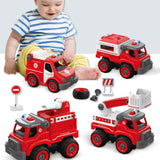 TD® Jouet de voiture pour enfants Jouet éducatif anti-chute multifonctionnel détachable Ensemble de camion de pompiers d'ingénierie