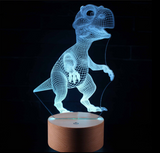 TD® QN LEEGOAL Dinosaure-Veilleuse télécommande 3D horloge électronique Lampe de nuite Creative avec Lumières colorées @4