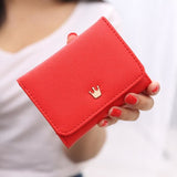 TD® Portefeuille Porte - Cartes pour Femmes Portefeuilles Détails Couronne Porte-Monnaie Rouge Tendance Couture Finitions Maitrisées